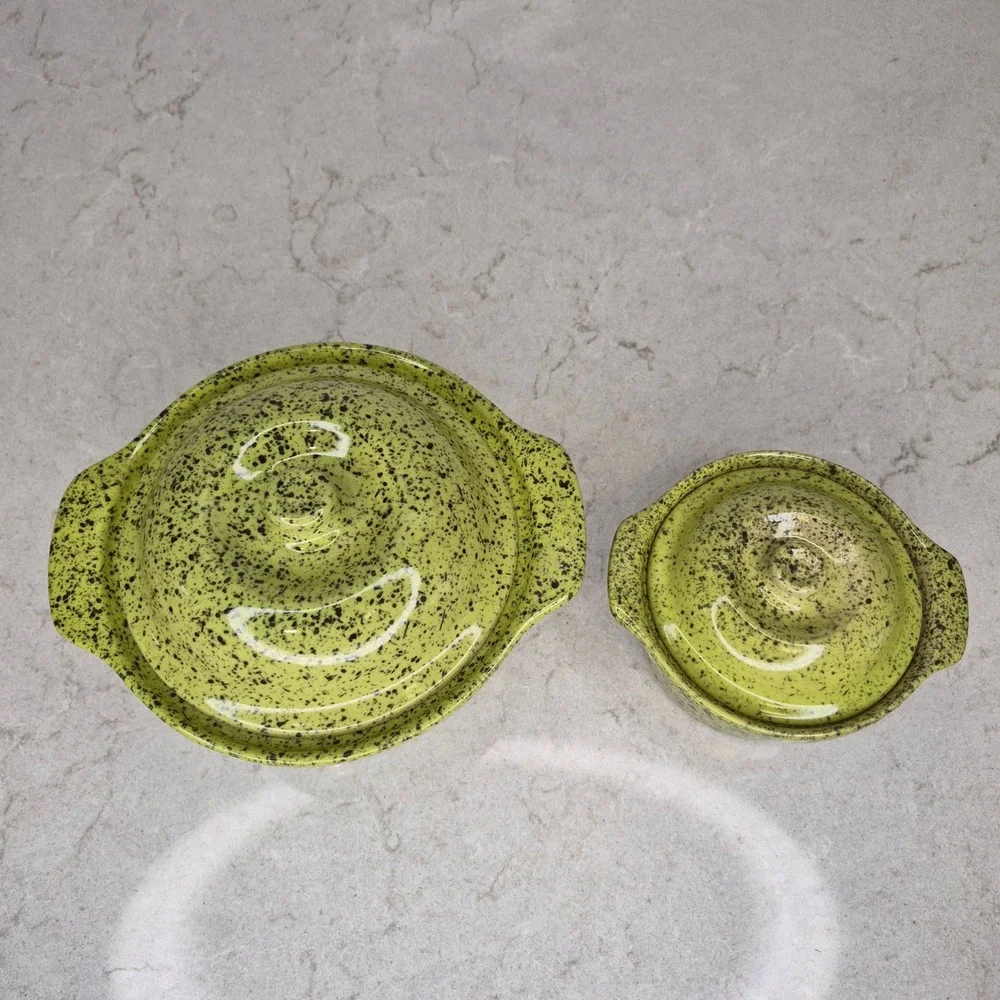 Cerutil Casserole Dish Speckled Stoneware Set Of 2 Green